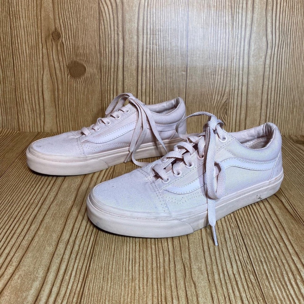 Vans Old Skool Pastel Mono Pink lace up canvas sneakers shoes W7 M5.5